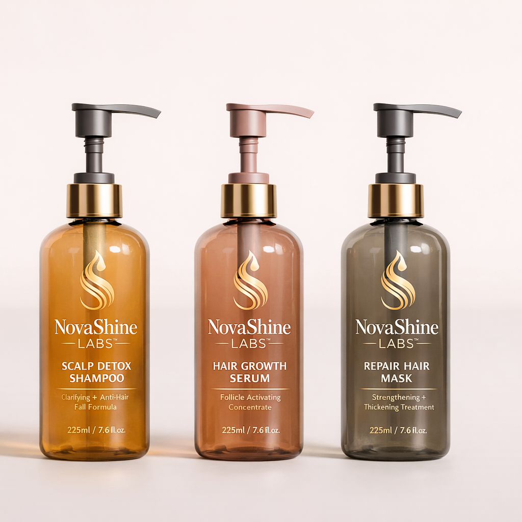 NovaShine Labs™ Hair Growth System – 3-Step Hair Growth Routine